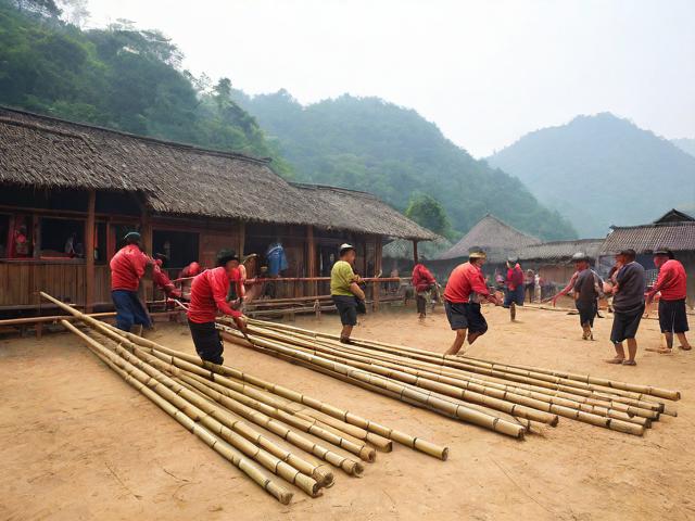 九游体育网站_ 乡村特色竹竿挤拔河，传承传统民俗运动，拔竹竿神器